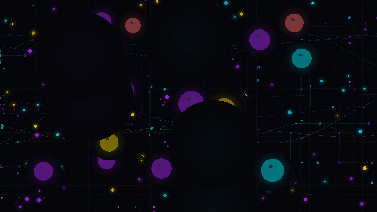 澳洲pk10量子彩境数据演算平台首屏背景——量子计算机内部数据流穿梭节点网络